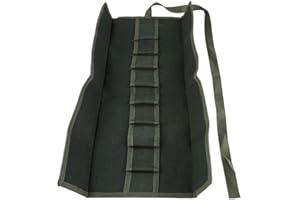 SMANDY Bolsa de rollo para herramientas de jardinería en lienzo Bolsa de almacenamiento en rollo para herramientas de bonsái Paquete multifuncional Bolso con ruedas con 10 bolsillos para jardinería