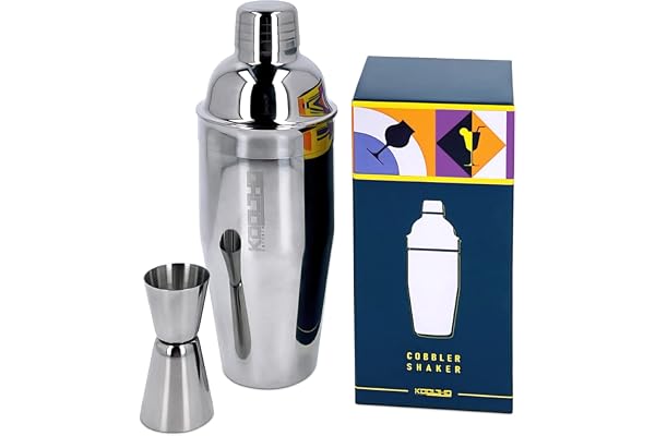 Cobbler Cocktail Shaker och Jigger Set, Professionell Cocktailshaker i Rostfritt Stål, Dubbel­sidad Cocktailmått, Mätkopp med Skala 2 cl / 4 cl för bartender, Bar tillbehör & Drink tool set
