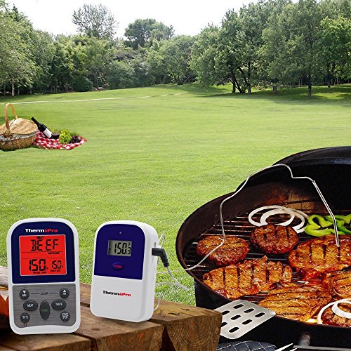 ThermoPro TP11 Wireless BBQ Funk Grillthermometer Bratenthermometer mit Timer für Barbecue, Ofen, Smoker, Reichweite bis zu 100 Meter - 3