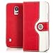 Produktbild Saxonia Flip Case Tasche Samsung Galaxy S5 / S5 Neo Hülle Schutzhülle Elegante Handytasche mit Kartenfach Standfunktion | Farbe Rot-Weiß