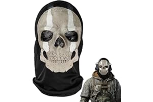KUWUNG Ghost Mask Scary Of Duty Skull Masks Skeleton MW2 Ghost Face Ghostface Masks Halloween Mask Costume Props For Men and Women Cosplay Masquerade