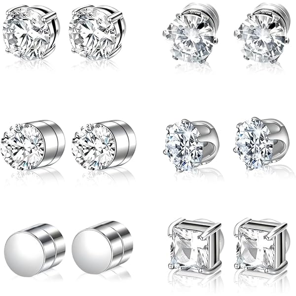 3 Paar Magneet oorbellen Cherise Wit Zwart 6 mm Geen gaatje Charme 3 Paar Magneet oorbellen Cherise Wit Zwart 6 mm Geen gaatje Charme