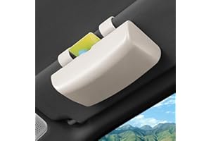 Lecreatekit Car Sun Visor Box, Car Glasses Case Automotive Easy Installation Visor Box Portable Sunglasses Holder Driving Car Lens Holder(White)