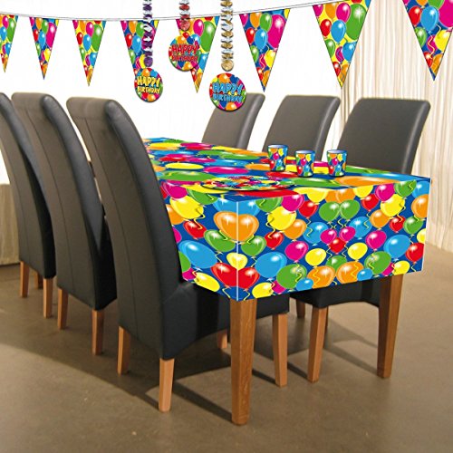 63-teiliges Deko-Set für den * 2. GEBURTSTAG * // mit Tischdecke, Wimpelkette, Kerzen und Deko // Dekoration Kinder Kindergeburtstag zweiter - 2