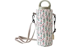 BEPSYOM Bolsa para Botella de Agua de 1 Pieza, Bolsa para Botella de Agua con Correa para el Hombro Ajustable y extraíble, Bolsa Multifuncional para Botella de Agua, para Senderismo