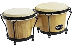 World Rhythm BON7-NT 6” & 7” Bongos en chêne pour débutants en finition naturelle