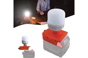 TEPULAS Milwaukee Cordless Work Light with E27 LED Bulb, 12W 1300LM Super Bright Lamp, Emergency Light for 18V Battery, Camping, Hiking, Walking