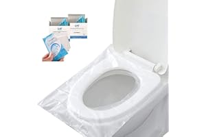 PMELCXD 100 Pièces Protection WC Jetable, Protege Toilette Jetable Protection Cuvette WC Couvre Siege WC Protège Toilettes en Papier Housse de Siege de Toilette Jetable Biodégradable