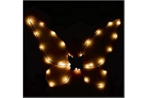 Aunaeyw Light Up Fairy Wings für Mädchen Frauen Sparkly Sheer Elf Angel Wings Dress Up Halloween Cospaly Schmetterling Fariy Wings Kostüm