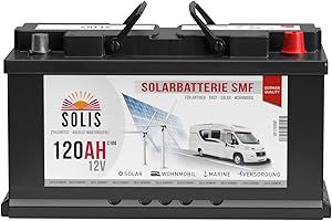 SOLIS Solarbatterie 12V 120Ah Batterie Solar Wohnmobil Wohnwagen Versorgungsbatterie Bootsbatterie vorgeladen wartungsfrei