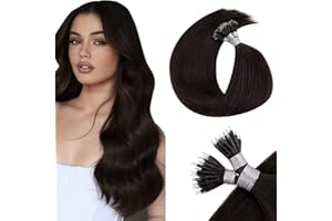 ‎LAAVOO LaaVoo Nanoring Extensions Echthaar Braun 40 cm Nanoring Hair Extensions Nano Ring Extensons Nanoring Haarverlangerung Echthaar Dunkelbraun 50g #2