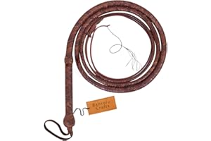 BANTORO CRAFTS marrón Indiana Jones Látigo de Cuero de Canguro Látigo 16 Hilos Cuero Trenzado Vientre de Cuero y Refuerzo de Cuero en el Interior Equitación Ecuestre Látigo de Cuero para