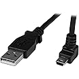 StarTech.com 1m Mini USB Cable Cord - A to Up Angle Mini B - Up Angled Mini USB Cable - 1x USB A (M), 1x USB Mini B (M) - Black (USBAMB1MU)