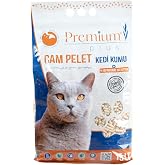 Premium Plus &Ccedil;am Peleti Kedi Kumu 15 LT Yavru/Yetişkin Kediler ve K&uuml;&ccedil;&uuml;k Hayvanlar i&ccedil;in%100 Organik Kedi Kumu - Astımlı ve Ale