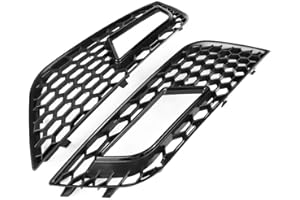 MINYINLA Auto Grill Kühlergrill, 2 Stücke ABS Kühler Frontstoßstange Nebelscheinwerfer Grill Für RS4 Style Glossy Black Stoßfänger Gitter Wabengrill für A4 B8.5 2013-2016