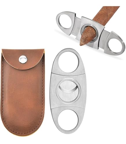 4-in-1 Zigarrenschneider – V-Cut & Guillotine, Mit Locher & Verstärker, Edelstahl