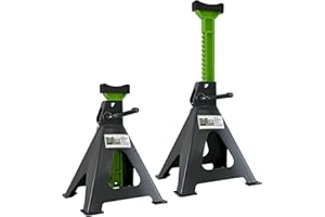 ‎TRUTZHOLM TRUTZHOLM Unterstellbock Achsstützen Abstellbock 2 Stück, 6 Tonnen Traglast pro Stütze (12T pro Paar) Höhe von 380-600 mm mit Einhebelbedienung, 10 stufige Höhenverstellung