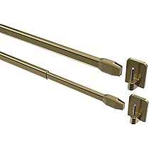 INTERDECO Klebehaken 4-tlg. - Messingfarben Für Vitragestangen Ohne Bohren