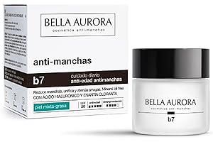 BELLA AURORA - B7 Crema Antimanchas y Antiedad 50 ml, para Piel Mixta-Grasa, Protección SPF20, Reduce Manchas, Unifica el Tono y Atenúa Arrugas, con Ácido Hialurónico, Uso Diario