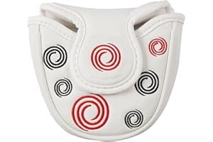 SZSEYNMY Funda para Cabeza de Putter de Golf, Funda de mazo Bordado Circular, Cierre magnético Medio Redondo, Piel sintética para Fundas de Putter ODY- Ssey