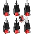 Greluma 6 STK RCA Cinch zu Lautsprecher Kabeladapter Subwoofer Lautsprecher Phono Cinch-Stecker zu AV 2 Schraubklemme Video A