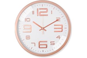 Czemo Nowoczesny zegar ścienny, nietykający, cichy, okrągły, kwarcowy, do salonu, kuchni, biura, domu, szkoły, kawiarni, restauracji