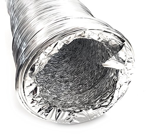 Alu-Flexschlauch 10m DN 100 125 150 160 180 200 mm + 2 Edelstahl Schlauchschellen, Alu-Flexrohr Lüftungsschlauch Aluminium (DN 125) - 2