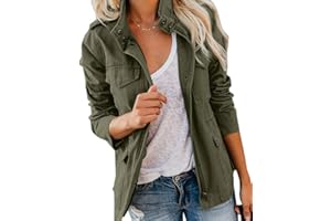 Imily Bela Damska kurtka przejściowa, wiosenna, stójka, kurtka Boyfriend, parka, letnia kurtka, lekka kurtka, krótki płaszcz