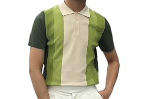 BOTCAM Maglietta a maniche corte da uomo per primavera e estate, a righe, a maniche corte, da uomo, classica, da lavoro, per il tempo libero, slim fit, sport, golf, tennis, polo