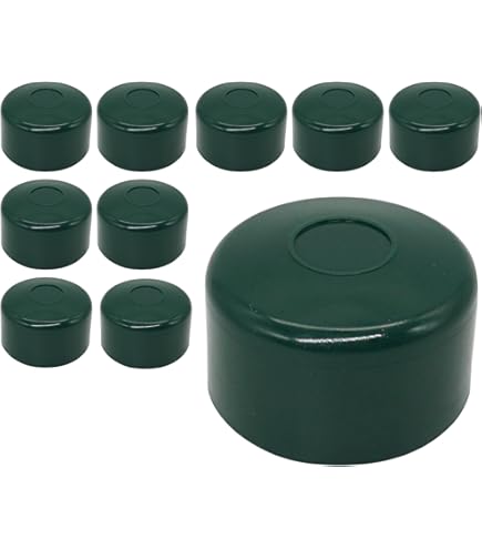 Chapeau Pour Poteau Bois EMFA Capuchon Pour Poteau Rond 44,5 Mm Vert 10 Pcs. Bouchons Tube Embout Cloture Capuchon Poteau