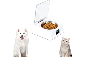 JIELE Dispensador Automático de Comida para Gatos y Perros – Sensor Infrarrojo Inteligente para Alimento Seco/Húmedo (350ml) con Plato de Acero Inoxidable – Práctico para Mascotas Pequeñas/Medianas