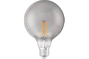 LEDVANCE Smart LED con Wifi, base E27, dimmerabile, bianco caldo (2500K), forma a globo, filamento chiaro in vetro fumé, sostituzione di lampadine da 48W, controllabile con Alexa, Google e App