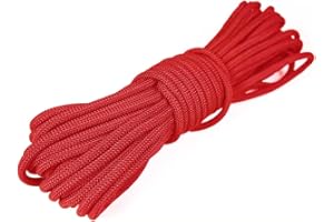 KuTi Kai 20M(64FT) Nylon Rope,Traction Tying Powerful Rope,Multi-functional Thick Tarp Hanging String for Gardening Design,Wedding,Fishing and DIY(Red, 12MM)
