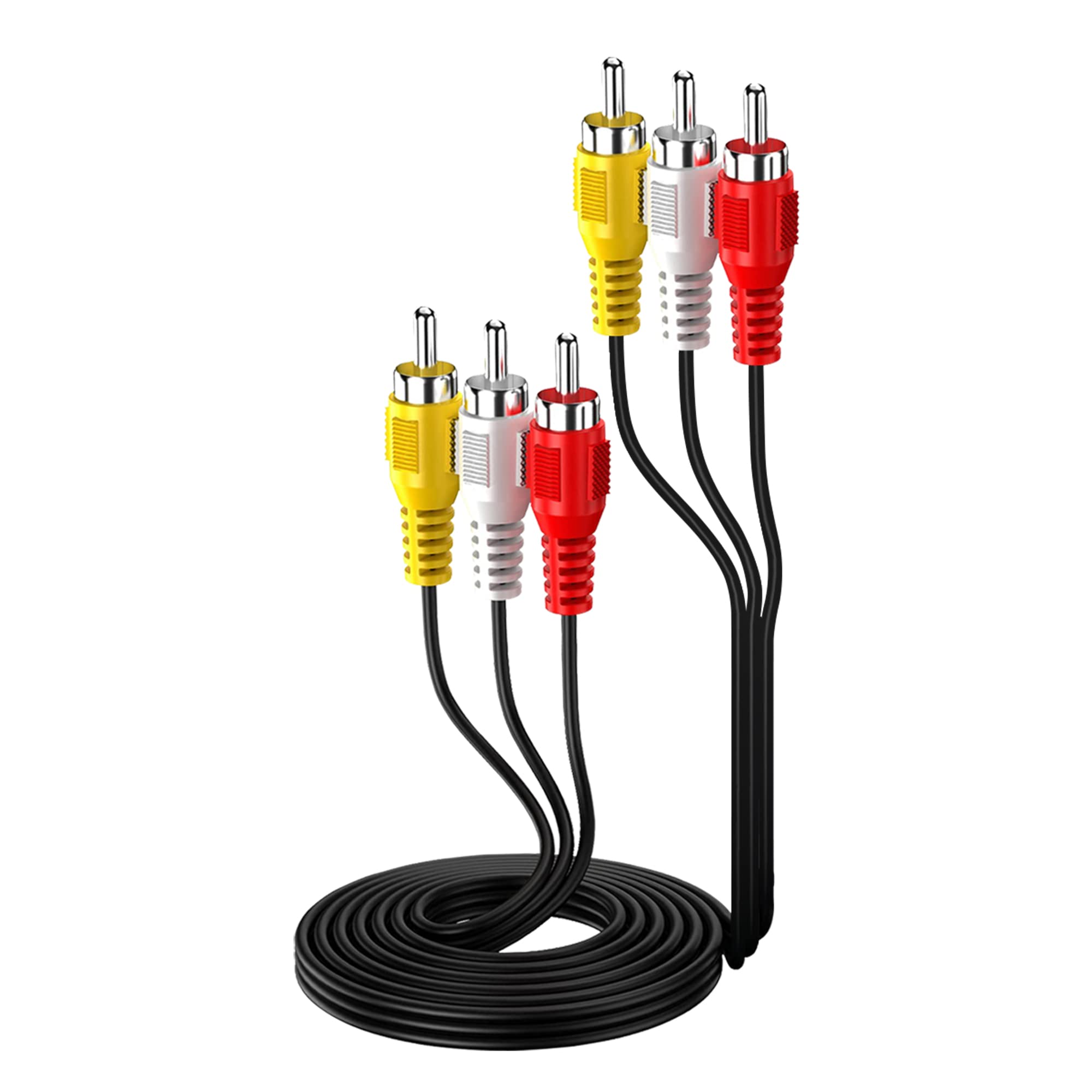 FEDUS 3RCA Male to 3RCA Male Stereo Audio Video Cable Composite Audio Video Av Cable Stereo Audio Video Cable Gold Plated 3 to 3 RCA Male Audio Plug Video for DVD VCD TV Amplifier Projector,1.5m