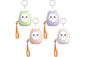 Sporgo Alarma personal: 4 piezas 140dB alarma de bolsillo para mujeres, alarmar sirena autodefensa con luz LED y llavero, seguridad personal para mujeres y niños