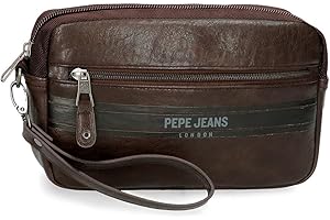 Pepe Jeans Horley Bolso de Mano Marrón 24,5x15x6 cms Poliéster