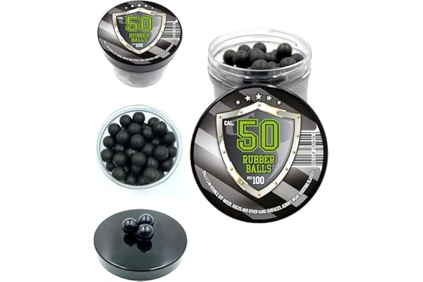 Rubber Balls in .50 Caliber 100 x Premium Quality 1.6 Grams Hard Rubberballs Paintballs Balles en Caoutchouc Dur pour la défense à Domicile .50 Cal.