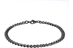 Made by Nami Bransoletka ze stali nierdzewnej z zapięciem na karabińczyk – wysokiej jakości bransoletka ogniwowa – subtelny łańcuszek na rękę dla mężczyzn – różne rozmiary i stal nierdzewna – prezent