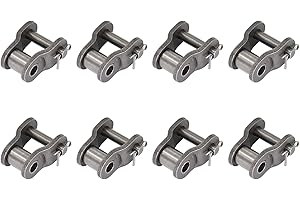 FOCMKEAS 8PCS Roller Chain Offset Half Link 08B, 1/2 Inch Pitch Carbon Steel Crank Link, Standard Chain End Connector Split Links for 08B Chain
