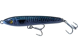 Lazy Lures The Reaper Range (22g/12cm) - Top Water Wooden Lures For Seabass, Equipped With Extra Strong Treble Hooks, Walk The Dog Style Lures, Saltwater Fishing Lures