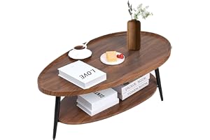 MOHQZA Soffbord ovalt trä | vardagsrumsbord för soffa