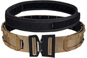 IDOGEAR 2'' Cintura Tattica Militare Molle con 1,75'' Cintura Interna Set Sgancio Rapido Fibbia Metallica Cintura Heavy Duty Hook-And-Loop