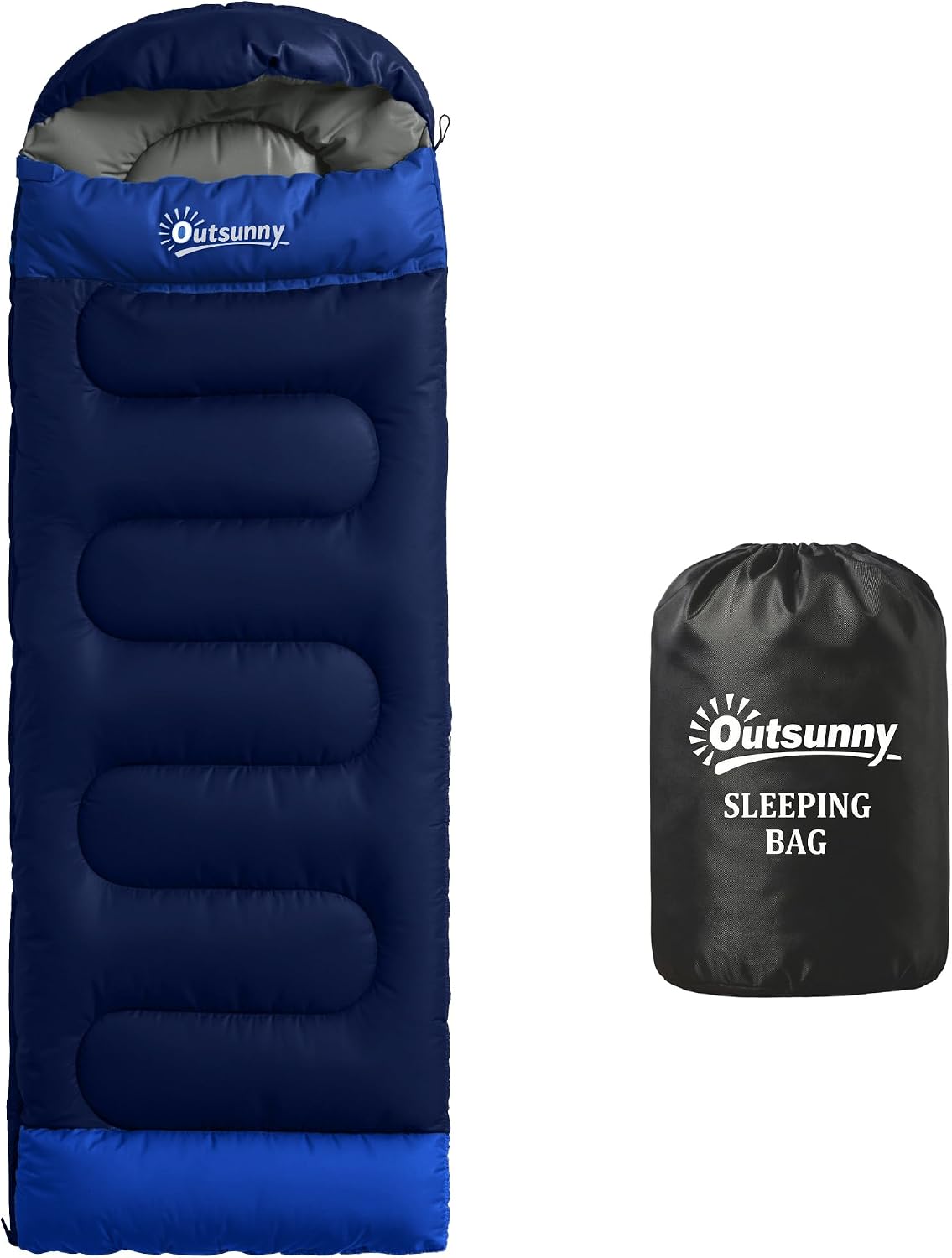 Outsunny Sleeping Bag for Adults, Lightweight & Compact Sleeping Bag, 3 Seasons Adult Blanket, Small Packed Size, Soft, Thick and Warm, for Outdoor Camping