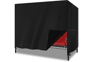 YMPPMKN Hollywoodschaukel Abdeckung 3-4 Sitzer Schwerlast 600D Oxford Gewebe mit Schnallen und Kordelzug,Wasserdicht, UV-Beständiges,Schutzhülle Hollywoodschaukel Winterfest (215*125*170cm,Schwarz)