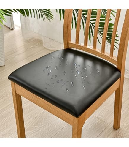 Coprisedili Impermeabili In Pelle PU - Set Da 2 Bianchi Per Sedie Da Pranzo Elasticizzati - Foto 3