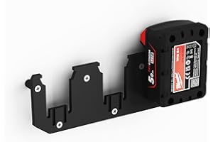NewGround Designs Uchwyt ścienny do akumulatora nadaje się do akumulatorów Milwaukee M18 / 18 V / uchwyt akumulatorowy uchwyt ścienny (3 akumulatory) w zestawie śruby i kołki [Made in Germany]