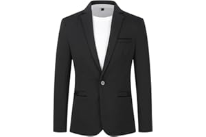YOUTHUP Giacca da Uomo Slim Fit Blazer 1 Bottone Monopetto Formale Business Suit