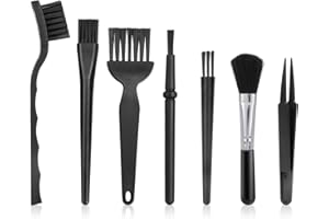 HEVEER Kit Cepillo de Limpieza de Teclado Cepillo Antiestático de Nylon Brocha para Teclado Ordenador Placa Madre Cámara 7 Piezas