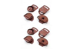 DmDoyy Lot De 4 Paires (8 Unités) Avec Guide Rail En Plastique Brun. Roulette Placard Porte Coulissante Armoire. Système Coulissant Intégré Pour Meuble Encastré