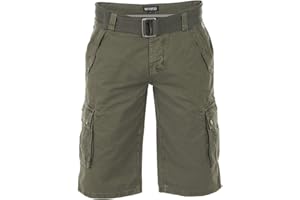 riverso, pantaloncini cargo da uomo RIVAnton con cintura, bermuda in cotone al 100%, colore blu, grigio, verde oliva, nero, beige, a quadretti, W30-W46